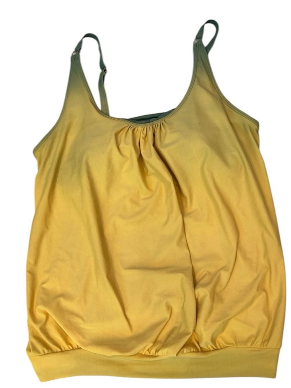 Younique Yellow Camisole with Green Ombre Trim medium